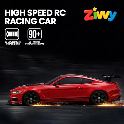Image of Big Remote Control Car Red | 2.4G Rechargeable Remote Control Drift Car with 150m Range, LED Lights & Music | High-Speed RC Racing ToyBest Gift for Boys & Girls 2 3 4 5 6 7 8+ Years