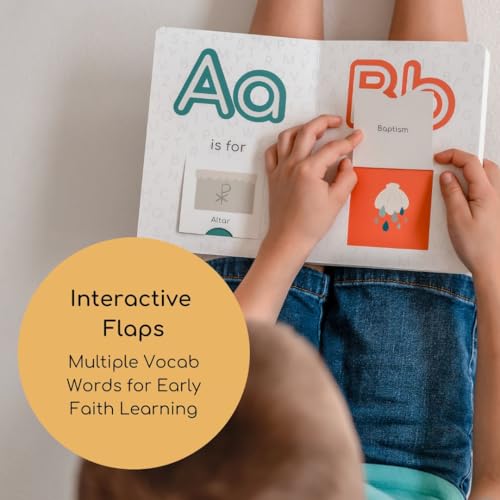 Libro de tablero católico ABC infantil con solapas interactivo para preescolar 3