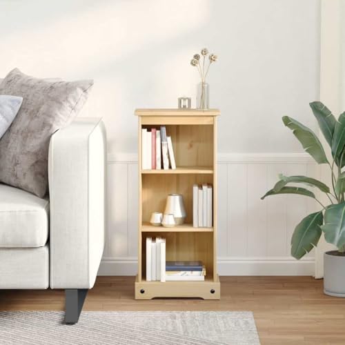 Estantería robusta para libros y espacios pequeños en madera maciza moderna 3