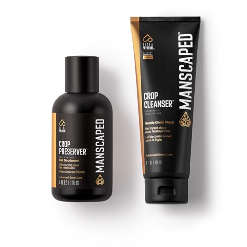 MANSCAPED® The Crop Preserver® & Crop Cleanser®, Men's Anti-Chafing Ball Deodorant with Cooling Aloe Vera & Invigorating Shower Gel Infused with Vitamin E and Aloe for Below-The-Waist Cleaning