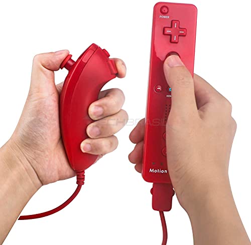 Controle Nintendo Wii Remote Plus + Nunchuk Vermelho Wii U