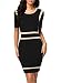 Miusol Women's Scoop Neck Optical Illusion Business Bodycon Dress