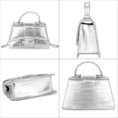 Image of Ayliss Micro Mini Crossbody Handbag Women's Purse Clutch Cute Mini Trendy Bag Top Handle PU Leather Shoulder Bag