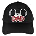 Disney Men's Hat Mickey Mouse Dad Fan Baseball Cap Cotton (Black)