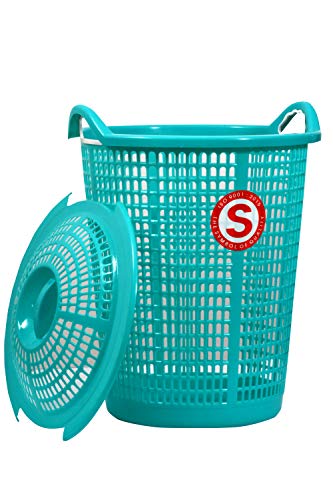 Image of SURPRISE Dhobi Laundry Basket SkyBlue | Multipurpose Basket | Durable Lightweight | Storage Organizer with Lid