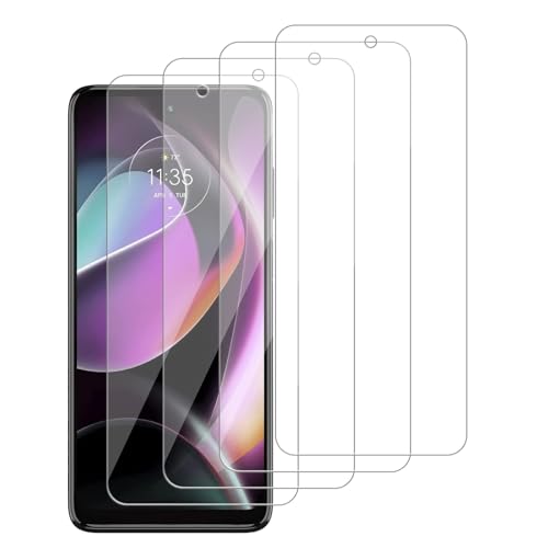 iCsapr 4 Pack Glass Screen Protector Compatible for Motorola Moto G 5G (2022) [9H Hardness]-HD Screen Tempered Glass Scratch Resistant Easy Install [Case Friendly]