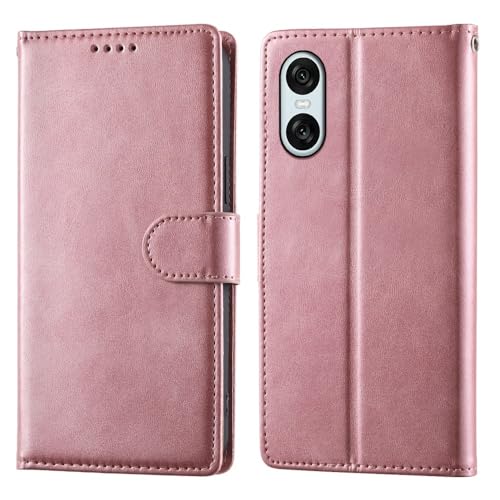 Housse Sony Xperia 10 VI 2024 en cuir supérieur rose