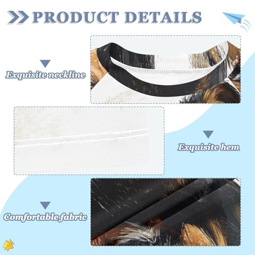 Boys Short Sleeve T-Shirts Dog White Watercolor Rashguard Kids Swim Shirts Sun UPF 50+3