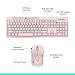 Logitech MK270 Wireless Keyboard and Mouse Combo for Windows, 2.4 GHz, 8 Multimedia Keys, PC, Laptop, Wireless Keyboard Compact Mouse Combo - Rose