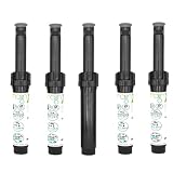 Terra Ricambi 5x Irrigatore statico pop-up S020 PRO 1/2' - Regolabile 360° - Gittata fino a 5,2m regolabile - Corpo 15cm - Alzata 10cm - Modello 15A