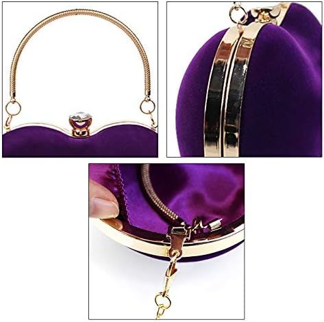 Miniatura 5 de Reberomantic Bolso de noche en forma de corazón Bolso de embrague de terciopelo Bolso de noche sólido