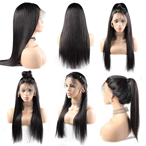 Perruque synthétique 13X4 cheveux raides pour masquer la perte de cheveux avec naturel