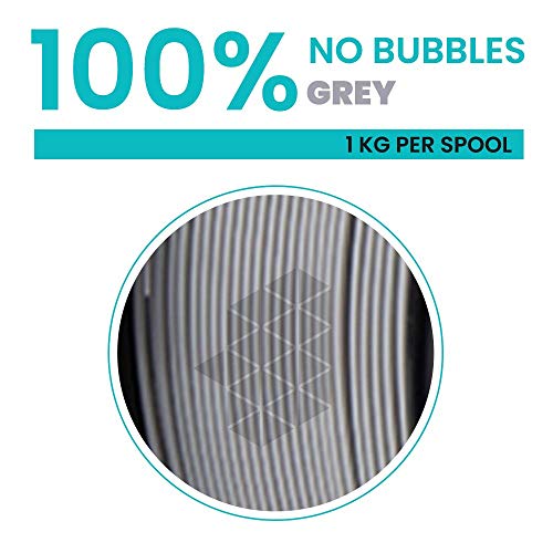 Image of Tesseract Premium PETG 1.75mm 3D Printing Filament | Dimensional Accuracy + /- 0.03mm | Compatible with Most FDM Printers | 1 KG 3D Printer Filament - Grey (Quantity 1)