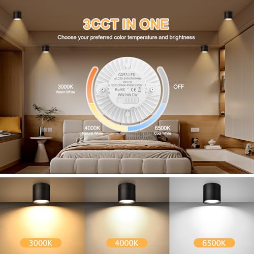 GeyouLux LED Adjustable Projection Spotlight, 7W 800LM diameter 82×80mm Dimmable Ceiling Spotlights - Image 4