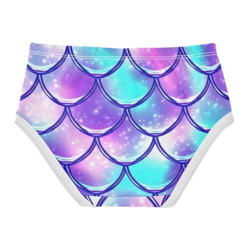 Girls Underwear Toddlers 2t Cotton Panties for Girl Personalized Briefs Girls Undies Iridescent Mermaid Purple Blue2