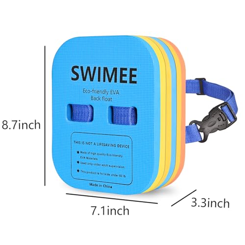 Back Float Safety Swimming Bubble with Adjustable 3 Layers Swim Belts Waterproof Floaties Device for Kids Swimming Floats Secure Clip Buckle Swim Floaties for Swimming Beginners Sport Pool Lesson
