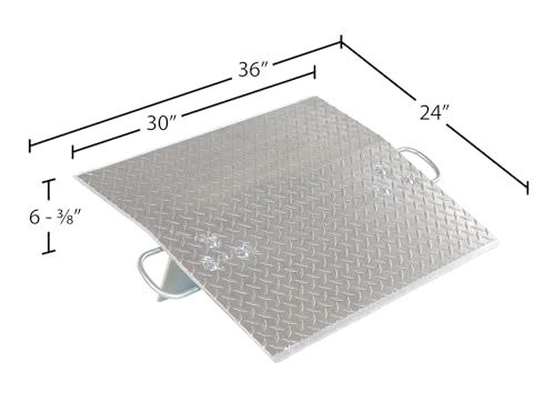 vestil e-3024 aluminum economizer dock plate usable 30 in x 24 in 38 in plate thickness 3000 lb capacity
