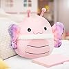 Easfan Pink Butterfly Plush Pillow Soft Plush Toy Cute Stuffed Animal Fluffy Nap Pillow for Kids,Home Decor,Birthday Festival Gifts for Girls,Kids,Toddlers #5