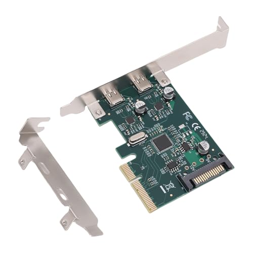 Carte d'extension PCIe USB 3.2 Gen 2 10 Gbit/s avec 2 ports USB C pour PC