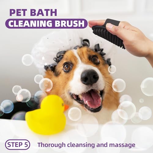 Image of Dog Brush for Shedding, 7 PCS Dog Grooming Brush Kit Including Undercoat Rake, Slicker Brush, Dematting Comb, Nail Clipper, Bath Brush for Long & Short Haired Dogs, Cats - Purple