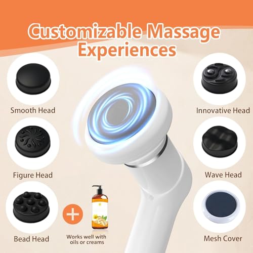 Image of Full Body Wireless Manipol Massager with 6 Versatile Attachments Full-Body Pain Relief & Relaxation For Shoulder, Abs, Hips, Thighs, Calves, Feet, Neck, Hand Massage Simming, Toning & Relaxing (White)
