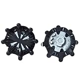 18個 ゴルフシューズ スパイク鋲 と取り外し工具レンチ - アディダス、ピンズ、フットジョイ、アディゼロ、そしてほとんどのスケッチャーゴルフシューズに対応しています(ブラック)