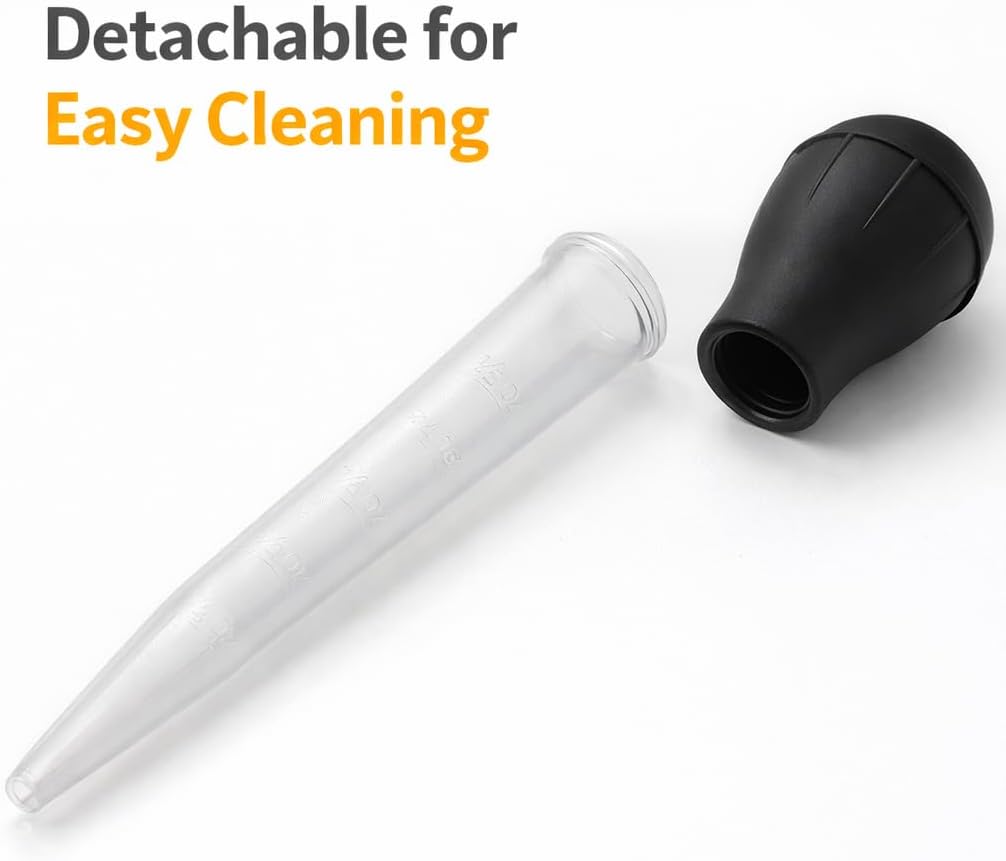 2 Pack Turkey Baster Injector BPA Free Food Grade Basting Tool with Detachable Bulb for Roasting Turkey Chicken BBQ Juices