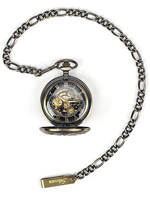 Sibosun Antique Pocket Watch Chain, Figaro Link Chain For Pocket Watch Biker Punk Men Cool Trouser Jeans Wallet Fob Gift Bronze #TOP5