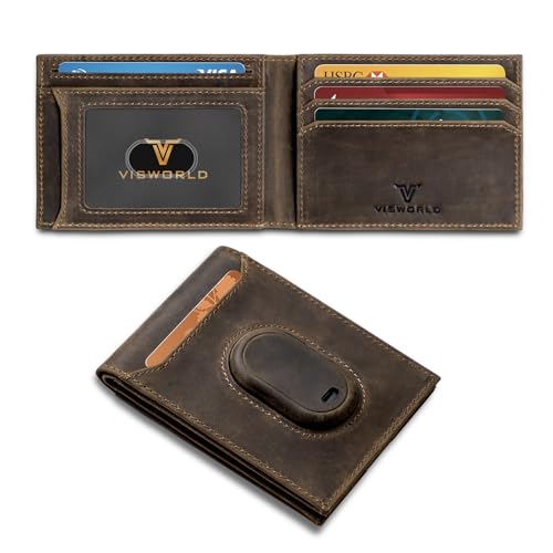 VISWORLD Carteira masculina compatível com Samsung Galaxy SmartTag 2, carteira de couro de flor integral dobrável compatível com Samsung Smart Tag 2, carteira inteligente fina com rastreador, bloqueio