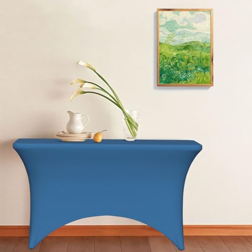 Nappe extensible bleu marine pour table de fête et banquet de 1,2m