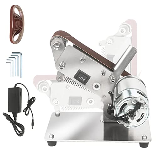 Mini lijadora eléctrica para carpintería y metal, lijadora ajustable con llaves y correa de arena, motor 795