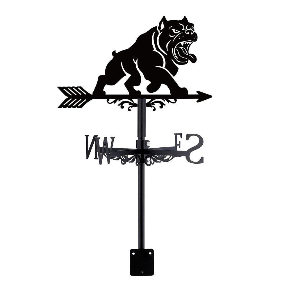 SUPERDANT Dog Weather Vane Iron Wind Direction Weathervanes 33x26cm/13x10.3Inch Black Metal Dogs Shape Rooftop Garden Shed Patio Outdoor Ornament For Wind Detection And House Accent