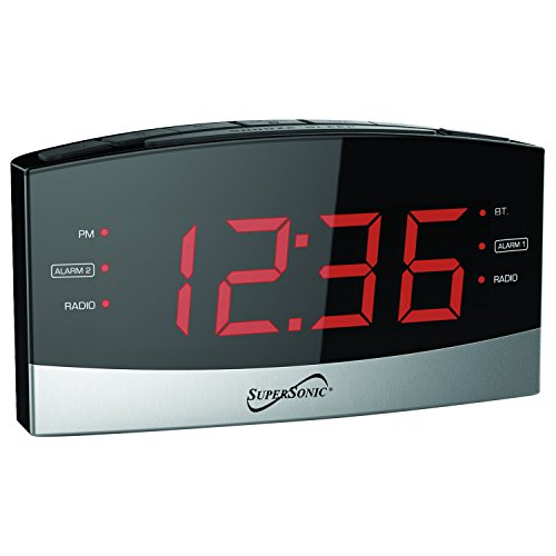 Supersonic - Bluetooth Clock Radio, Alarm Clock Radios - Black (Sc-381Bt) #TOP21
