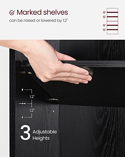 Image of VASAGLE Set of 2 Bookshelves, 23.6 Inches Wide, 5-Tier Open Bookcases with Adjustable Storage Shelves, Floor Standing Units, Ebony Black ULBC165T56-2
