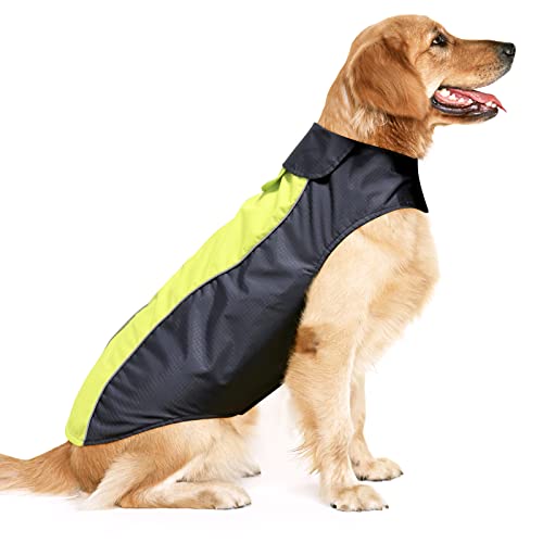 Dog Raincoat Lightweight Waterproof Large Pet Dog Rain Jacket with Strip Reflective & Leash Hole Winter Dog Vest Warm Rain Coats Safety for Dogs and Puppies (XXXL, Green) Dog Raincoat Lightweight Waterproof Large Pet Dog Rain Jacket with Strip Reflective & Leash Hole Winter Dog Vest Warm Rain Coats Safety for Dogs and Puppies (XXXL, Green)