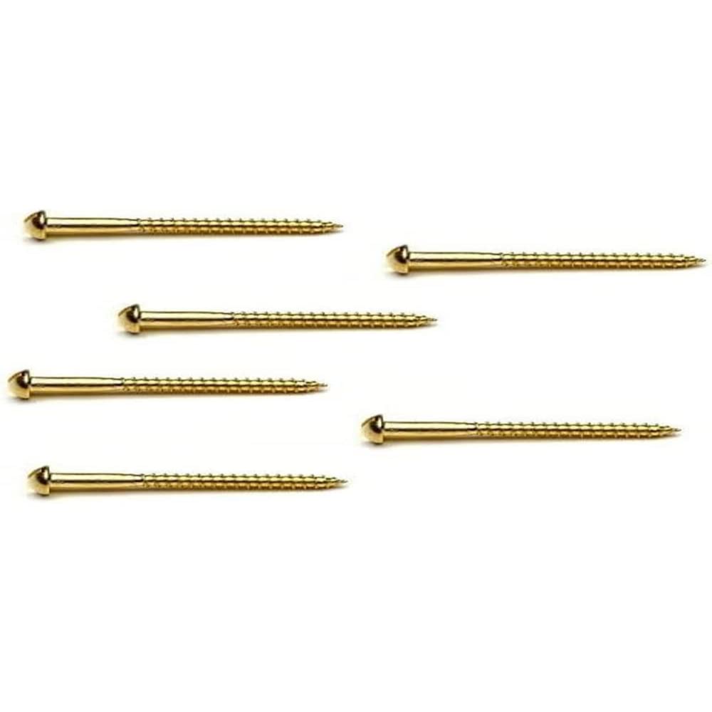 Merriway BH03784 Solid Brass Slotted Roundhead Screw, 8 x 1 inch, Pack of 7