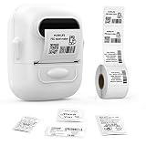 Label Maker Machine with Tape Barcode Label Printer - Mini Portable Bluetooth Thermal labeler for Ad
