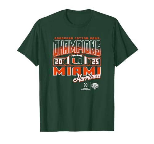 Miami Hurricanes Cotton Bowl Champs 2025 CFP Green T-Shirt