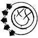 Blink-182 Smiley Face bumper sticker 4" x 4"