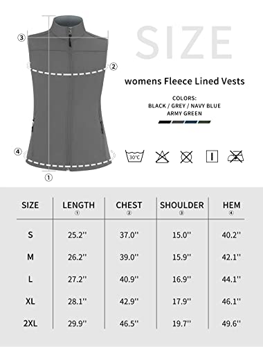 M Moteepi Golf Vest For Women Softshell Hiking Vest Jacket Fleece Lined Vests Windproof For Outerwear Grey L #TOP5
