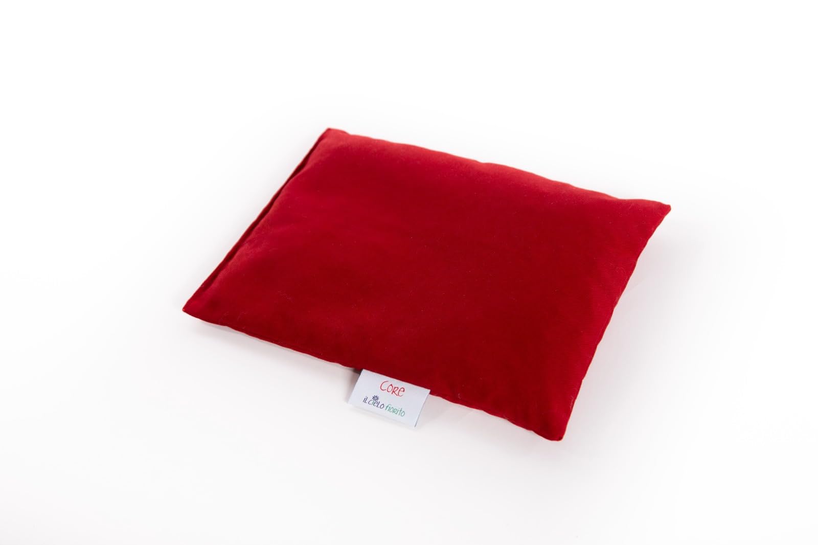 IL CIELO FIORITO Cuscino Termico con Noccioli di Ciliegia, Riscaldabile in Microonde, Cotone 100%, 30x22 cm, 650g, Linea Classica CORE (Rosso)
