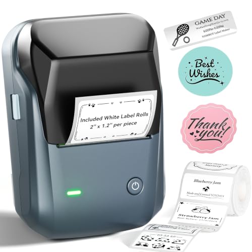 Image of NIIMBOT B1 Label Maker, 2 Inch Bluetooth Thermal Label Printer Easy to Use for Office, Home, and Business, with 2x1.18 Inch Labels | Inkless | Support Android, iOS & Windows | 203DPI | Dark Blue