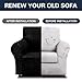 Cupuamon 2026 New Stretch Chair Sofa Slipcovers Couch Cover for 1 Seater Furniture Protector Sofa Covers with Elastic Bottom Jacquard Fabric Small Checks for Pets, Kids - Black