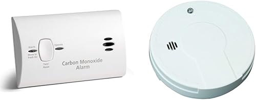 Kidde Detector de monóxido de carbono, alarma de CO alimentada por batería con LED, botón de reinicio de prueba y detector de humo, funciona con