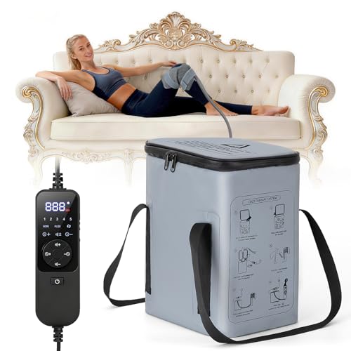 Cold Therapy Machine, Portable Ice Machine for Knee After Surgery,Programmable Knee Replacement Recovery System, Cryotherapy for Post Surgery Recovery Sports Injuries, Reduce Swelling, Gray
