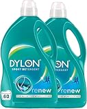 Dylon Sport Detergent | 60 Wash Loads | Liquid Laundry Detergent for all Coloured Clothes | Pack of 2