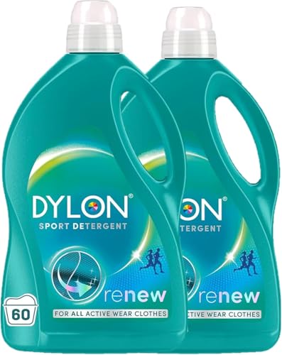 Dylon Sport Detergent | 60 Wash Loads | Liquid Laundry Detergent for all Coloured Clothes | Pack of 2