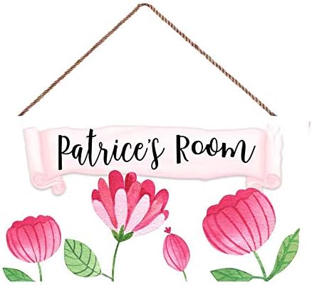 Miniatura 5 de Letrero personalizado para puerta, ramo floral morado, letrero para puerta, dormitorio, cuarto de bebé, placa de madera para colgar, decoración