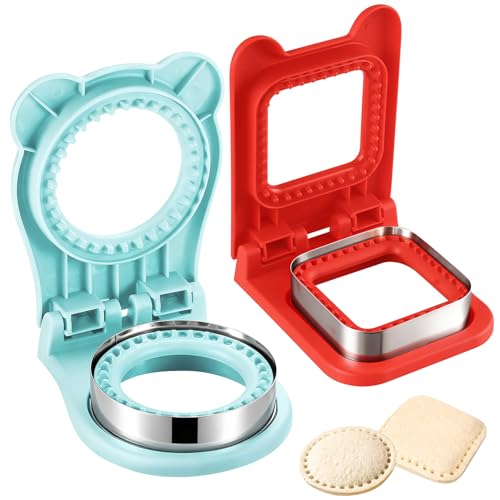 Uncrustable Sandwich Cutter, 2Pcs Uncrustable Sandwich Maker, Square Red and