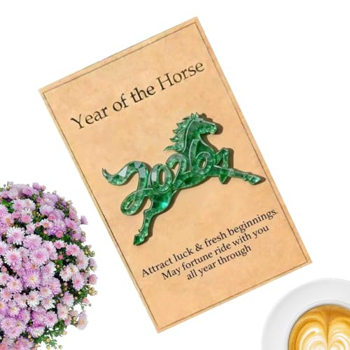 Bolsa De Año Del Caballo - Recuerdo Inspirador Acrílico 2D | Tarjeta de Inspiración de Año Nuevo,Para Adolescentes Adultos Estudiantes Colegas Graduados Regalos Y
